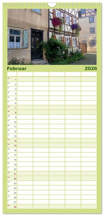 Produktbild: Familienplaner 2026 - In und um Ostheim vor der Rh&ouml;n mit 5 Spalten (Wandkalender, 21 x 45 cm) CALVENDO