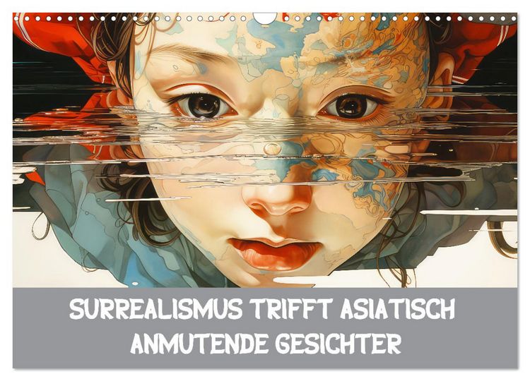 Produktbild: Surrealismus trifft asiatisch anmutende Gesichter (Wandkalender 2026 DIN A3 quer), CALVENDO Monatskalender