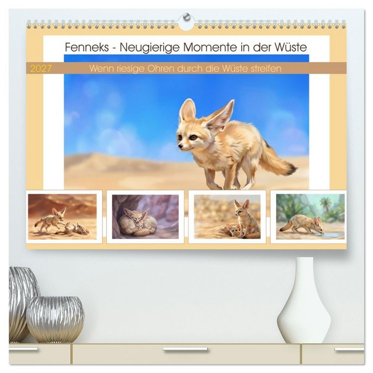 Produktbild: Fenneks - Neugierige Momente in der W&uuml;ste (hochwertiger Premium Wandkalender 2027 DIN A2 quer), Kunstdruck in Hochglanz