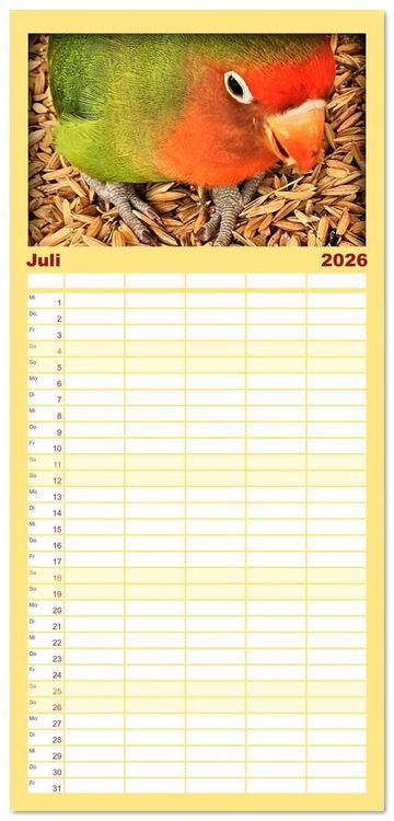 Produktbild: Familienplaner 2026 - Die Unzertrennlichen mit 5 Spalten (Wandkalender, 21 x 45 cm) CALVENDO