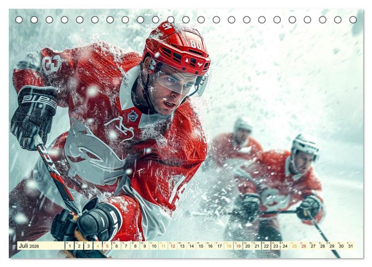 Produktbild: Eishockey - tolle Momente (Tischkalender 2026 DIN A5 quer), CALVENDO Monatskalender