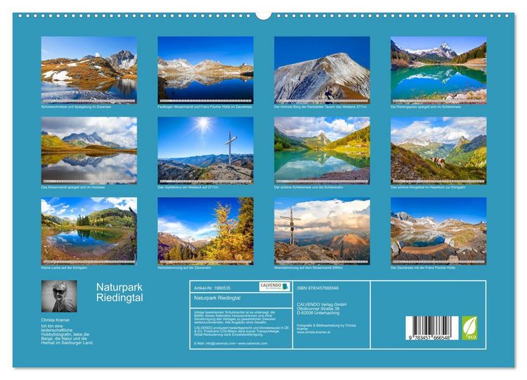 Produktbild: Naturpark Riedingtal (hochwertiger Premium Wandkalender 2026 DIN A2 quer), Kunstdruck in Hochglanz