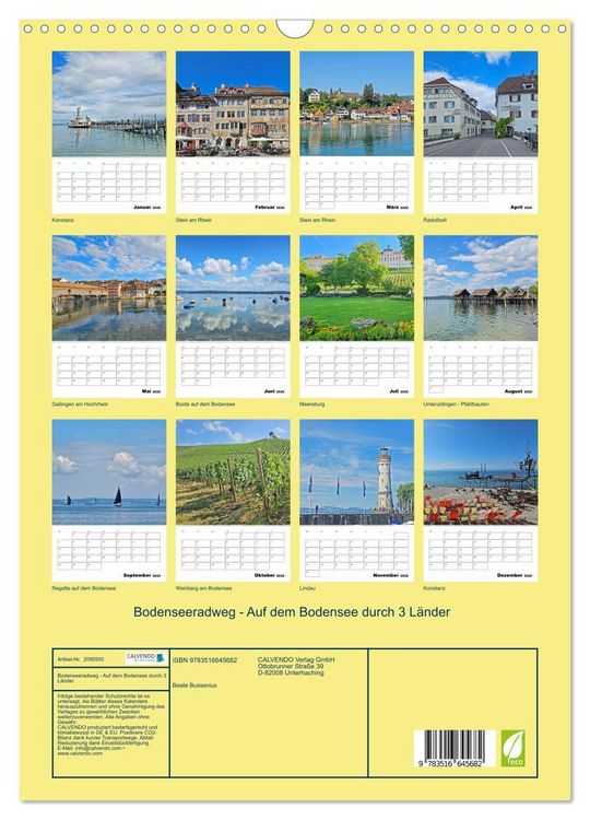 Produktbild: Bodenseeradweg - Auf dem Bodensee durch 3 L&auml;nder (Wandkalender 2026 DIN A3 hoch), CALVENDO Monatskalender