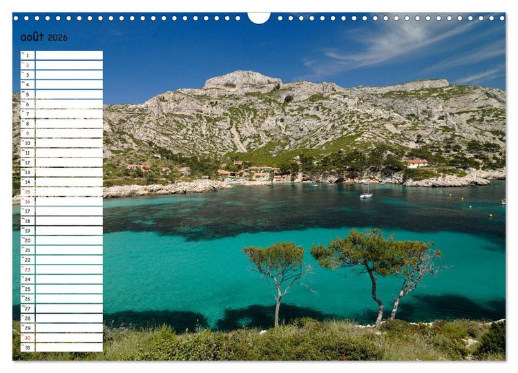 Produktbild: Les Calanques - Criques et fiords de Provence (Calendrier mural 2026 DIN A3 vertical), CALVENDO calendrier mensuel