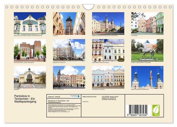 Produktbild: Pardubice in Tschechien - Ein Stadtspaziergang (Wandkalender 2026 DIN A4 quer), CALVENDO Monatskalender