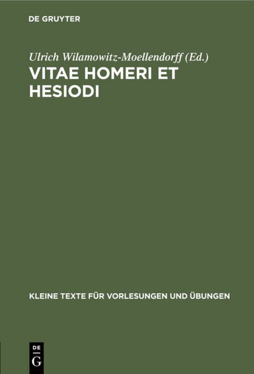 Produktbild: Vitae Homeri et Hesiodi