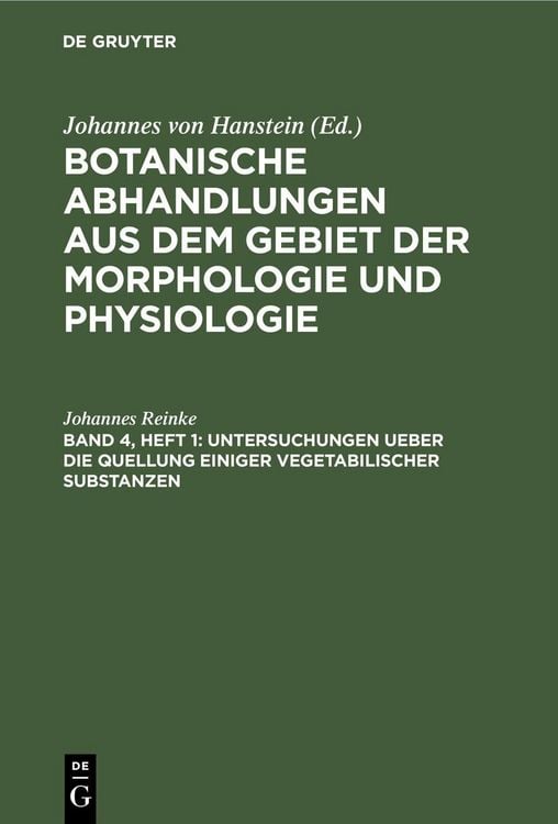 Produktbild: Untersuchungen ueber die Quellung einiger vegetabilischer Substanzen
