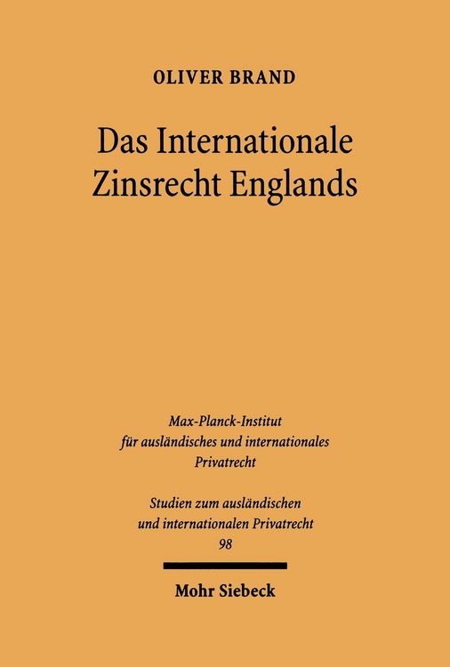 Produktbild: Das Internationale Zinsrecht Englands