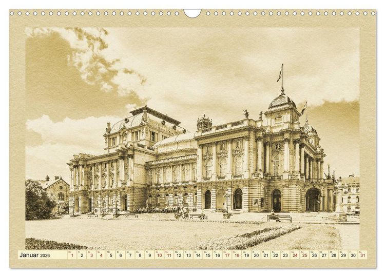 Produktbild: Zagreb &ndash; Ein Kalender im Zeitungsstil (Wandkalender 2026 DIN A3 quer), CALVENDO Monatskalender