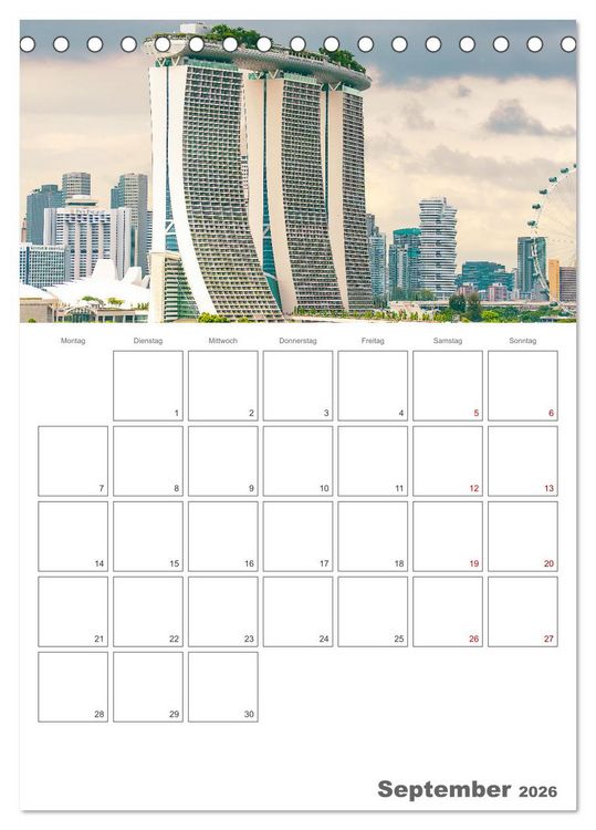 Produktbild: Unterwegs in Singapur (Tischkalender 2026 DIN A5 hoch), CALVENDO Monatskalender