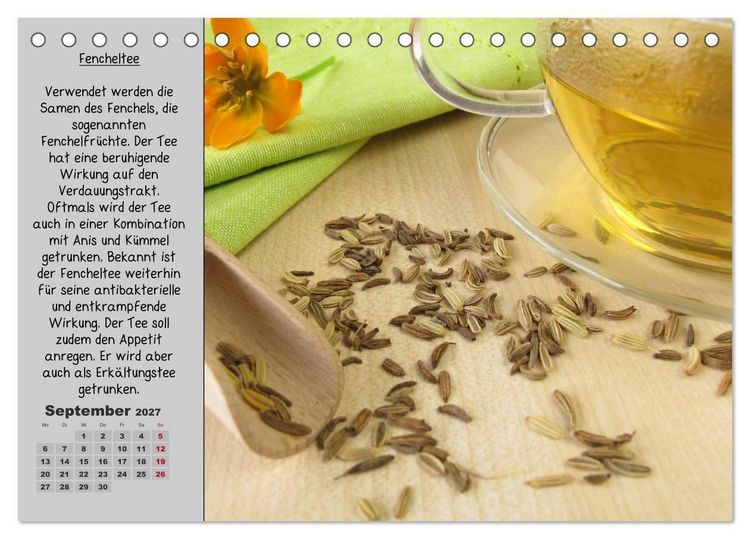 Produktbild: Eine kleine Teekunde - Zw&ouml;lf Teesorten im Portr&auml;t (Tischkalender 2027 DIN A5 quer), CALVENDO Monatskalender