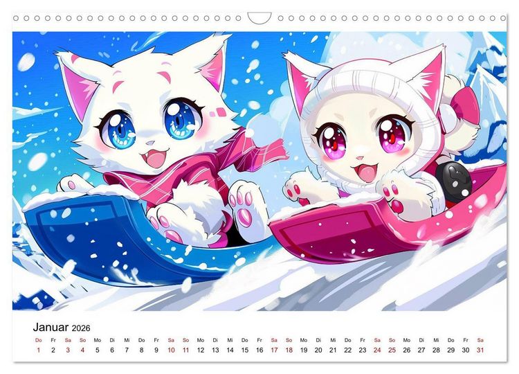 Produktbild: Anime Cats (Wandkalender 2026 DIN A3 quer), CALVENDO Monatskalender