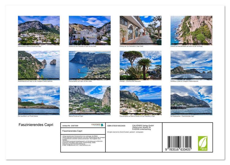 Produktbild: Faszinierendes Capri (Wandkalender 2026 DIN A4 quer), CALVENDO Monatskalender