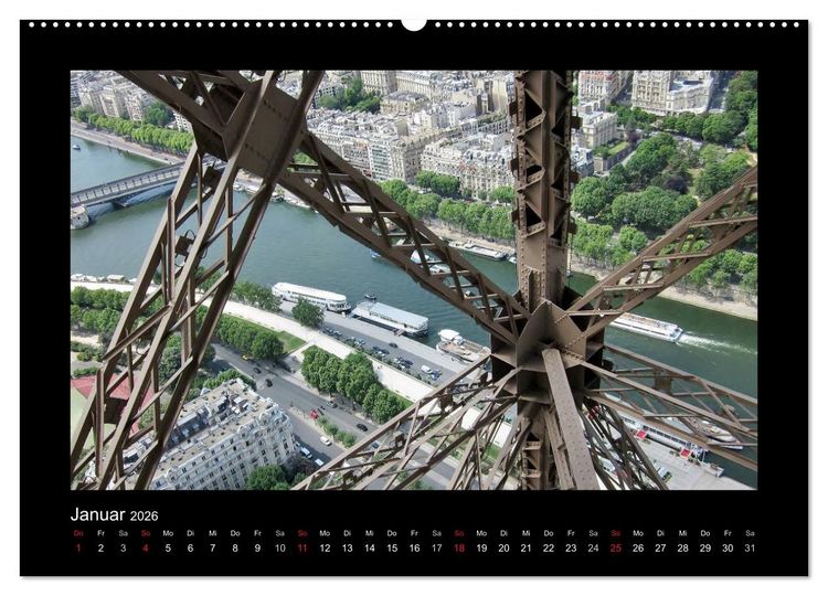 Produktbild: Paris von oben (hochwertiger Premium Wandkalender 2026 DIN A2 quer), Kunstdruck in Hochglanz