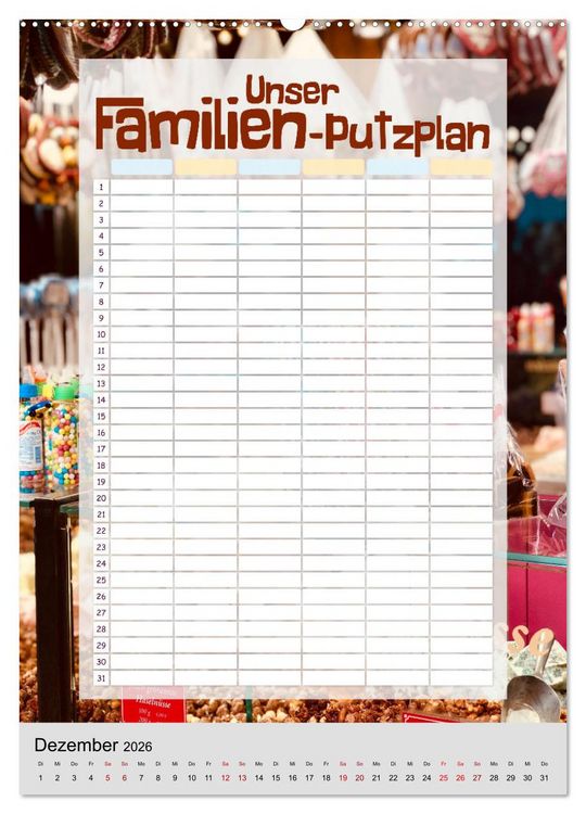 Produktbild: Unser Familien-Putzplan & Kalender 2026 (hochwertiger Premium Wandkalender 2026 DIN A2 hoch), Kunstdruck in Hochglanz