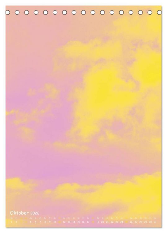 Produktbild: Aquarelle am Himmel (Tischkalender 2026 DIN A5 hoch), CALVENDO Monatskalender