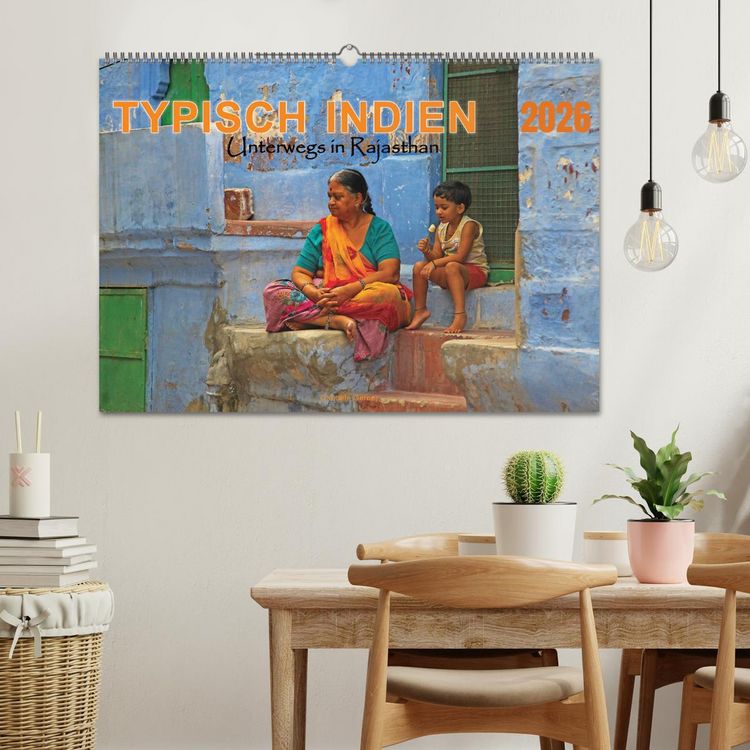 Produktbild: Typisch Indien - Unterwegs in Rajasthan (Wandkalender 2026 DIN A2 quer), CALVENDO Monatskalender