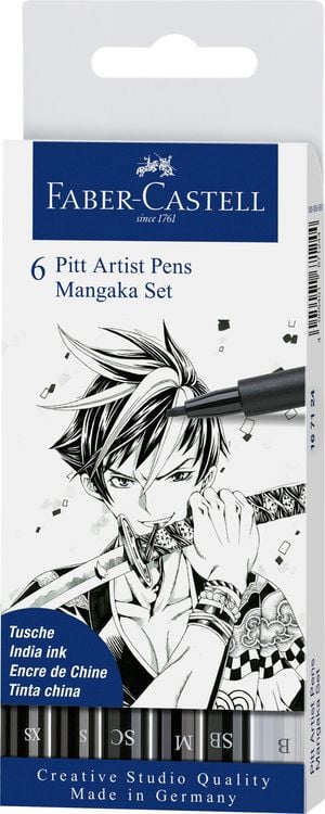 Produktbild: Faber-Castell Tuschestifte Pitt Artist Pens Mangaka, 6er Set