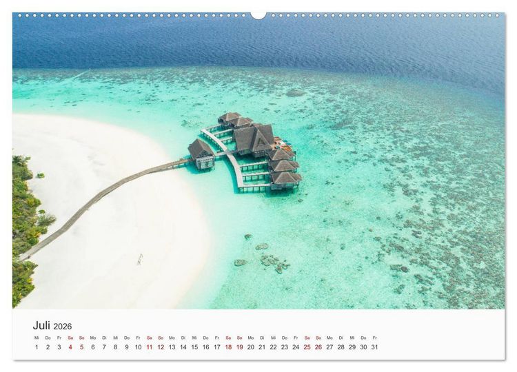 Produktbild: Malediven - Die sch&ouml;nsten Str&auml;nde der Welt. (hochwertiger Premium Wandkalender 2026 DIN A2 quer), Kunstdruck in Hochglanz