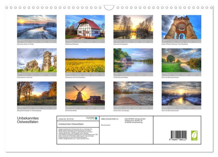 Produktbild: Unbekanntes Ostwestfalen (Wandkalender 2026 DIN A3 quer), CALVENDO Monatskalender