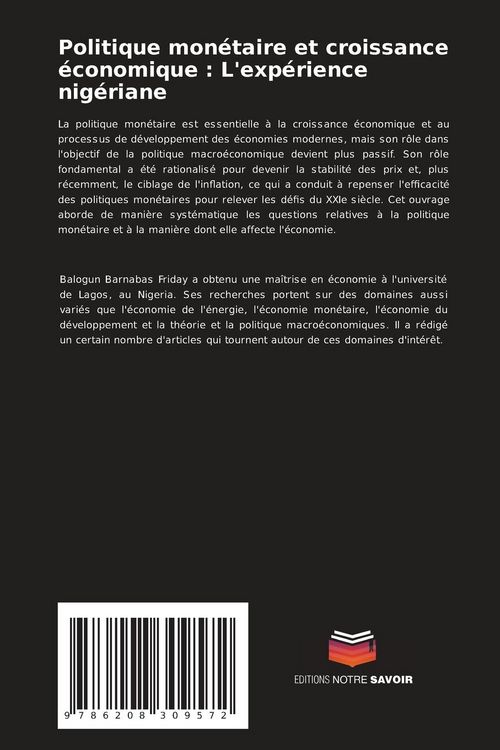 Produktbild: Politique mon&eacute;taire et croissance &eacute;conomique : L'exp&eacute;rience nig&eacute;riane