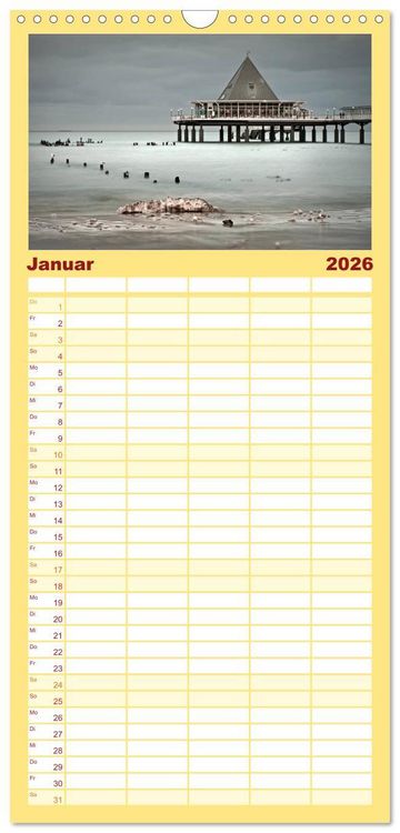 Produktbild: Familienplaner 2026 - Usedom 2026 Rendezvous zwischen Ahlbeck und Heringsdorf mit 5 Spalten (Wandkalender, 21 x 45 cm) CALVENDO
