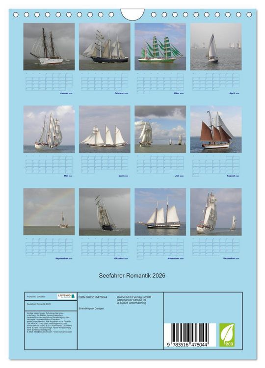 Produktbild: Seefahrer Romantik 2026 (Wandkalender 2026 DIN A4 hoch), CALVENDO Monatskalender