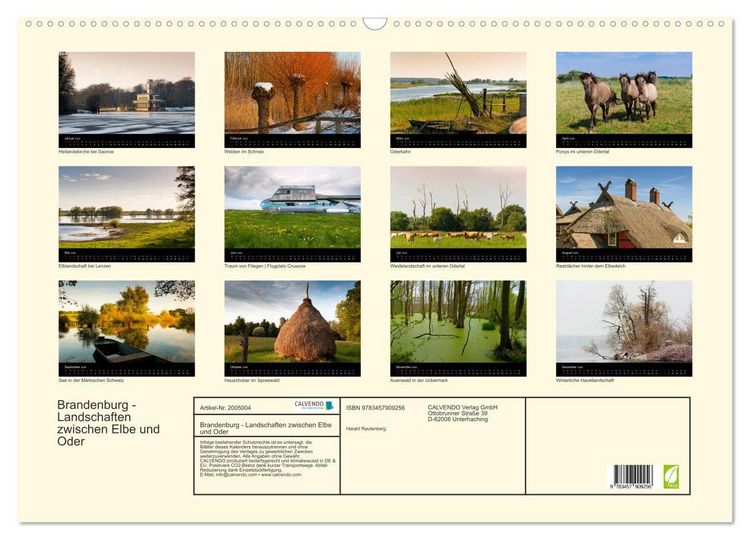 Produktbild: Brandenburg - Landschaften zwischen Elbe und Oder (Wandkalender 2026 DIN A2 quer), CALVENDO Monatskalender