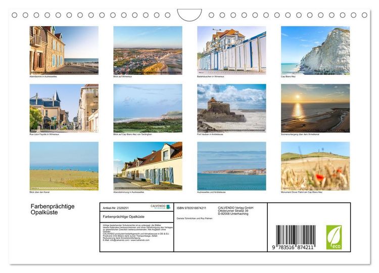 Produktbild: Farbenpr&auml;chtige Opalk&uuml;ste (Wandkalender 2027 DIN A4 quer), CALVENDO Monatskalender