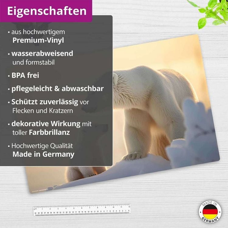 Produktbild: Cover-your-desk Schreibtischunterlage f&uuml;r Kinder Eisb&auml;r Baby mit Mama, aus hochwertigem Vinyl, 60 x 40 cm