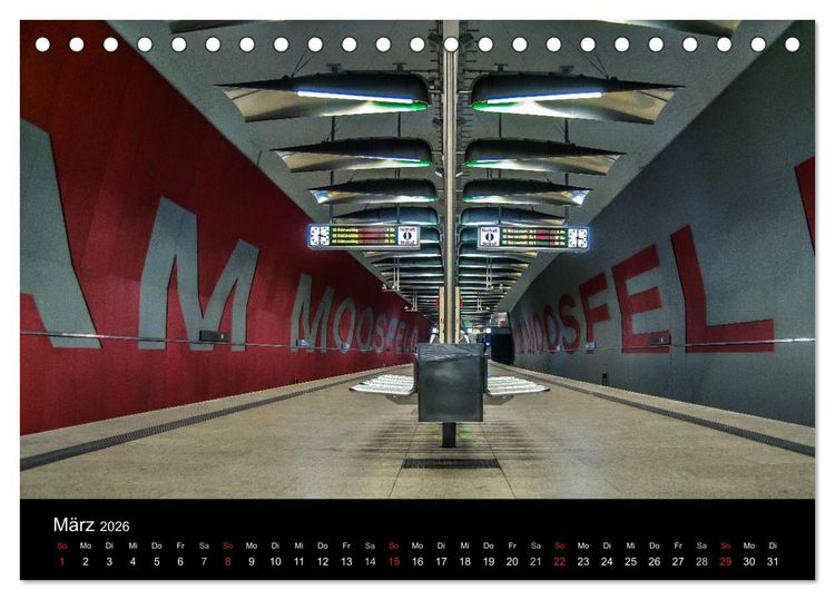 Produktbild: U-Bahn in M&uuml;nchen (Tischkalender 2026 DIN A5 quer), CALVENDO Monatskalender