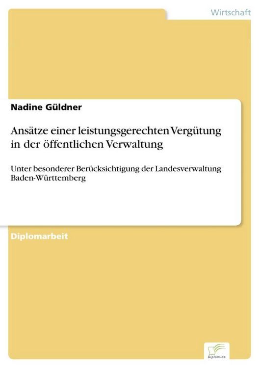 Produktbild: Ans&auml;tze einer leistungsgerechten Verg&uuml;tung in der &ouml;ffentlichen Verwaltung