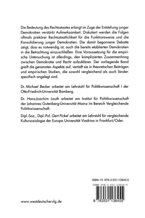 Produktbild: Rechtsstaat und Demokratie