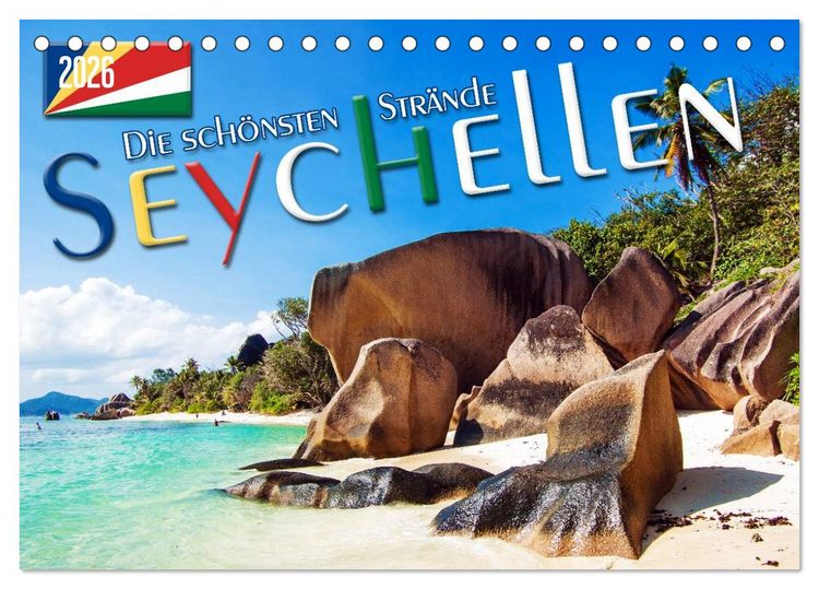 Produktbild: Seychellen - Die sch&ouml;nsten Str&auml;nde (Tischkalender 2026 DIN A5 quer), CALVENDO Monatskalender