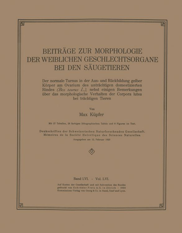 Produktbild: Beitr&auml;ge zur Morphologie der Weiblichen Geschlechtsorgane bei den S&auml;ugetieren