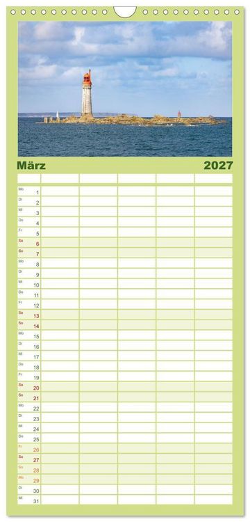 Produktbild: Familienplaner 2027 - Smaragdk&uuml;ste C&ocirc;te d'&Eacute;meraude. Der malerische Norden der Bretagne mit 5 Spalten (Wandkalender, 21 x 45 cm) CALVENDO
