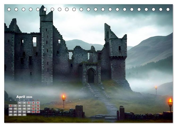 Produktbild: Burgen der Legenden (Tischkalender 2026 DIN A5 quer), CALVENDO Monatskalender