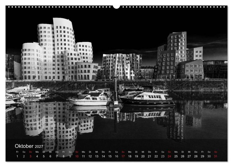 Produktbild: D&uuml;sseldorf Ansichten in Schwarz-Wei&szlig; (Wandkalender 2027 DIN A2 quer), CALVENDO Monatskalender