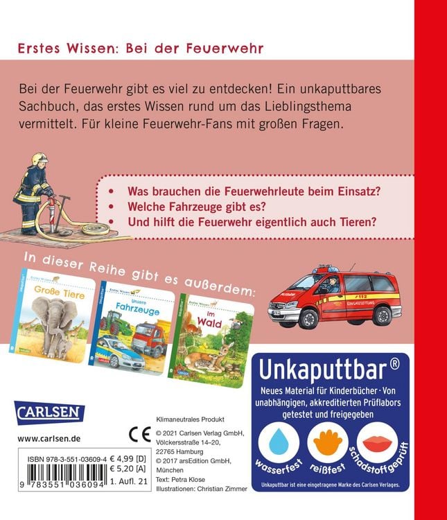 Produktbild: Unkaputtbar: Erstes Wissen: Bei der Feuerwehr