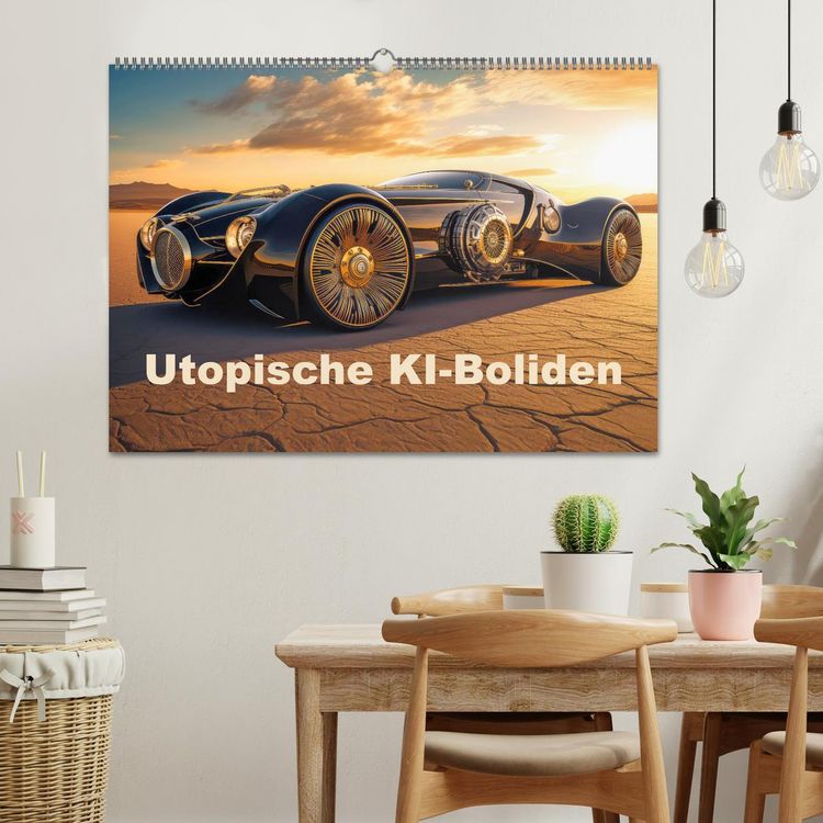 Produktbild: Utopische KI-Boliden (Wandkalender 2026 DIN A2 quer), CALVENDO Monatskalender