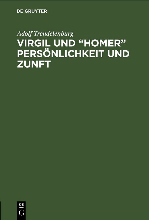 Produktbild: Virgil und &ldquo;Homer&rdquo; Pers&ouml;nlichkeit und Zunft