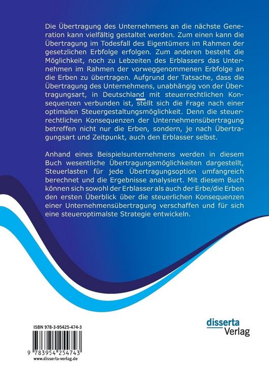 Produktbild: Familieninterne Unternehmensnachfolge aus steuerrechtlicher Sicht: Eine Analyse der Steuergestaltungsm&ouml;glichkeiten anhand eines Beispielunternehmens