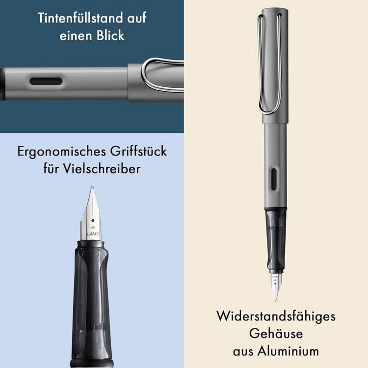 Produktbild: LAMY F&uuml;ller AL-star, graphite, Feder F, Rechtsh&auml;nder
