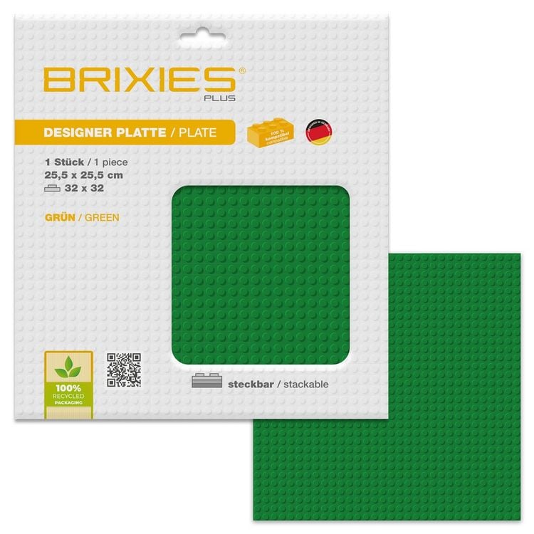 Produktbild: BRIXIES 225008 - Platte 32 x 32 Basic gr&uuml;n, Bauplatte, 1 St&uuml;ck