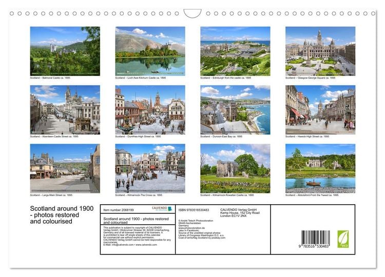 Produktbild: Scotland around 1900 - photos restored and colourised (Wall Calendar 2026 DIN A3 landscape), CALVENDO 12 Month Wall Calendar