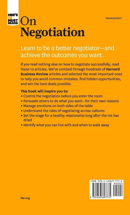 Produktbild: HBR's 10 Must Reads on Negotiation (with bonus article "15 Rules for Negotiating a Job Offer" by Deepak Malhotra)