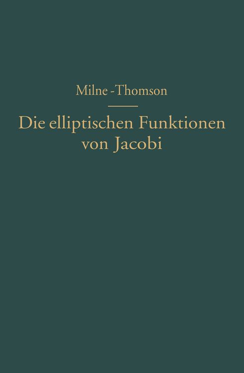 Produktbild: Die elliptischen Funktionen von Jacobi