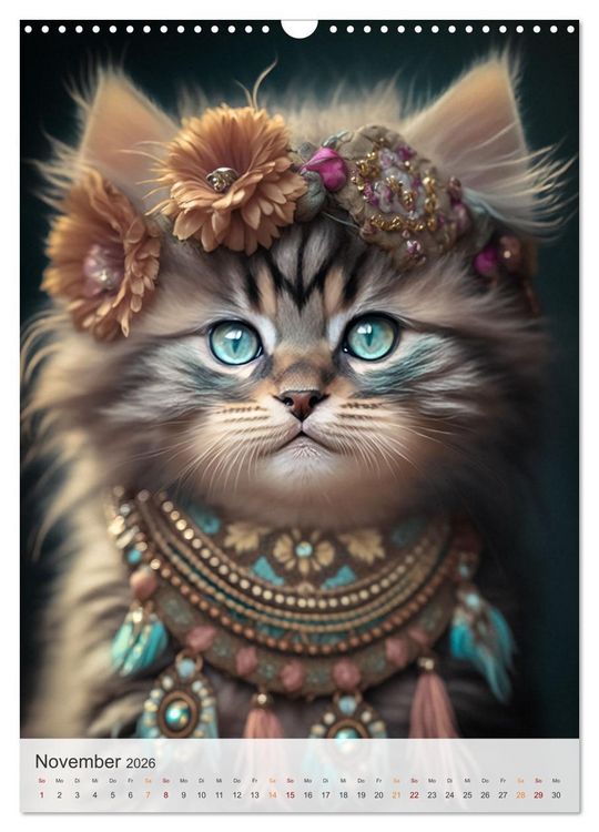 Produktbild: Boho Katzenbabys (Wandkalender 2026 DIN A3 hoch), CALVENDO Monatskalender