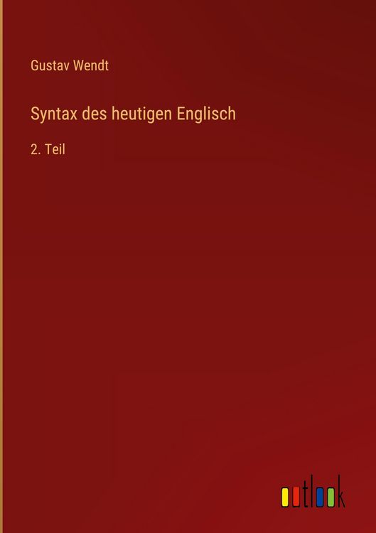 Produktbild: Syntax des heutigen Englisch