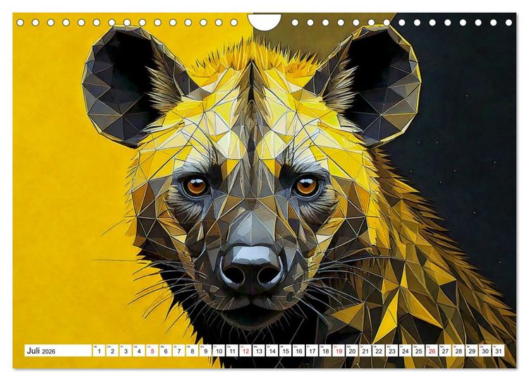 Produktbild: Low Poly Wildlife (Wandkalender 2026 DIN A4 quer), CALVENDO Monatskalender